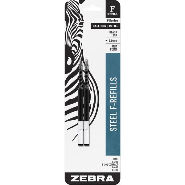 Zebra Pen Pen Refill, Medium Point, 2/PK, Black Ink PK ZEB85412